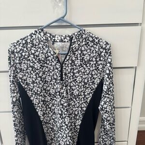 adidas Black and White Long Sleeve Tee